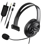Joso One Ear Headset with Mic, Wired Headset for PS5/PS4/Xbox/Switch/PC/iPad/Mac/Tablet with USB ...