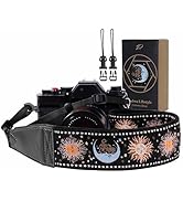 Padwa Lifestyle Night Sun God Camera Strap - 2" Full Grain Leather Ends Camera Straps for Photogr...