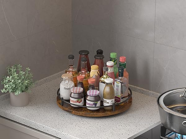 fridge organizer trays rotating tabletop trays refrigerator wood carbonized kitchen cabinet dresser