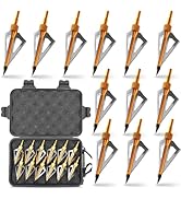 AREYCVK Archery Broadheads, 100 Grains Screw in Arrow Archery 3 Blades Hunting Heads Arrow Tips C...