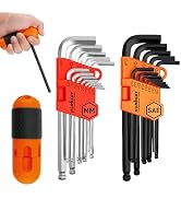 HORUSDY 27PCS Durable Hex Key Allen Wrench Long Arm Set with Ball End, Metric and Standard Sizes ...