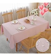 Alsoo Table Cloth Rectangle Table, 60×75 Inch Linen Textured Table Cloth Waterproof Spill-Proof T...
