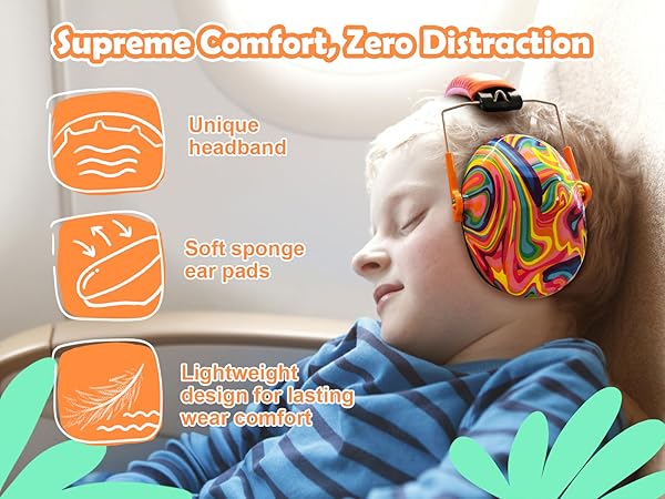 Unique headband, soft sponge ear pads, and lightweight design for lasting wear comfort