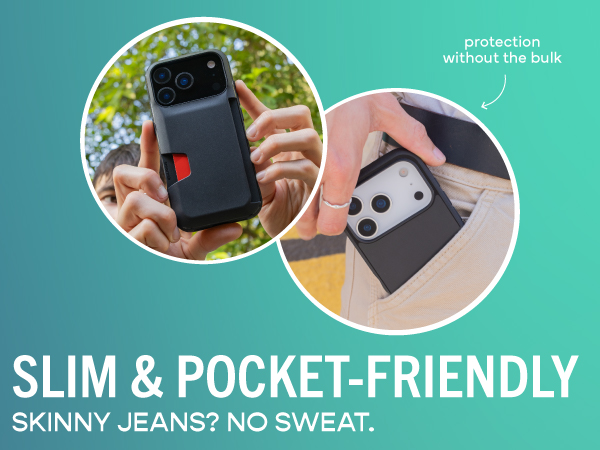 Smartish Wallet Slayer for iPhone 17 Pro - slim profile fits skinny jeans, perfect for minimalists