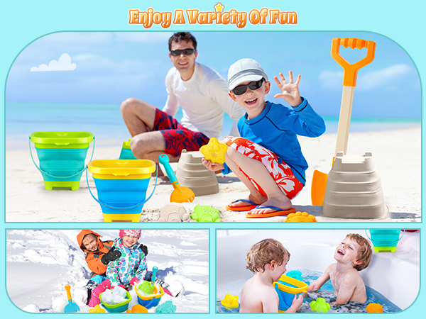 collapsible sand buckets for kids