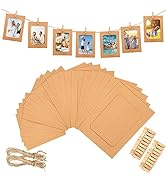 jijAcraft 20 Pcs Paper Photo Frames,4"x6" Kraft Cardboard Picture Frames, DIY Picture Frames with...