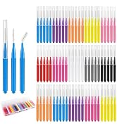 100pcs Interdental Braces Brushes 4 Size, Bendable Soft Tooth Picks Flossers for Braces Teeth Cle...