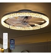 addlon Ceiling Fans with Lights and Remote, 20'' Low Profile Ceiling Fans, 3000-6000K Dimmable Mo...