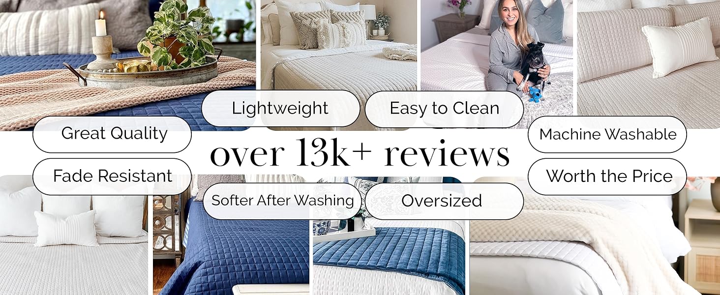Twin size quilt set in white with lightweight microfiber and clean bed styling