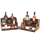 Liquor Bottle Display Shelf, Coffee Syrup Rack Organizer, 2 Pack 3 Step Countertop Liquor Wine Ra...