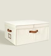 StorageWorks Extra Large Storage Bins with Double-Open Lid, 55L Fabric Baskets with Divider Board...