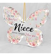 Butterfly Keepsake for Niece, Multi-Occasion Graduation/Birthday/Wedding Gift, Pink Acrylic Plaqu...