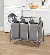 Triple Laundry Hamper Sorter Wheels bags