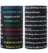 QEERBSIN Bible Verses Bracelets Motivational Christian Rubber Bracelets