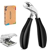 Angled Head Toe Nail Clippers for Thick Nails for Seniors, Straight Toenail Clippers with Catcher...