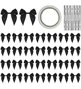 WisePoint Satin Ribbon Bows 30pcs, 7cm Mini Bows with Double-Sided Adhesive Tape and Gift Wire, S...