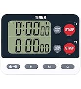 TPNEG Dual Kitchen Timer Digital - Large Display, Easy to Use and Read, Cooking Timer for Kitchen...