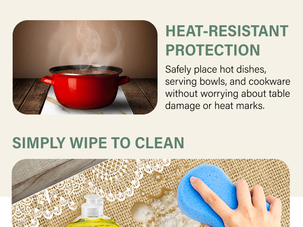 Rimona's Heat Resistant Cork Placemats Set of 4 water resistant Heat Proof Table Protector