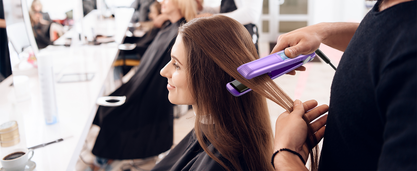 titanium flat iron hair straightener