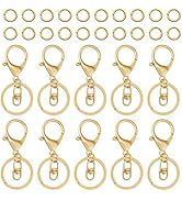 30 Pcs Gold Lobster Claw Clasps Keychain for Jewelry Making,Metal Lobster Clasp Swivel Trigger Cl...