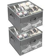 AARAINBOW Fabric Shoe Box for Closet 2 pack, Shoes Storage Bin for Closet Shoe Organizer with Adj...