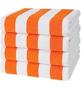 Cotton Paradise, Cabana Stripe Beach Towels 4 Packed, 100% Cotton Extra Large Pool Towels, Oversi...