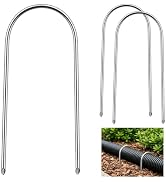 3 Pack 6mm Diameter Downspout Extension Anchor Stakes, 9 Inch U-Shaped Gutter Brackets for 4 Inch...