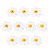 HOMSFOU 10pcs Artificial Hibiscus Flowers Hawaiian Faux Hibiscus Flowers for Hawaii Luau Party Su...