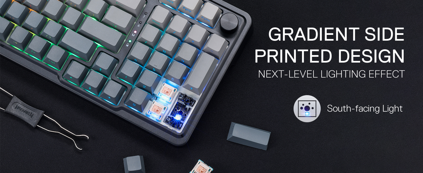K686 gradient keycaps and south facing led