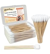 200 Pcs Large Cotton Swabs for Pet Care, 6 Inch Long Cotton Swabs with Bamboo Handle, Professiona...