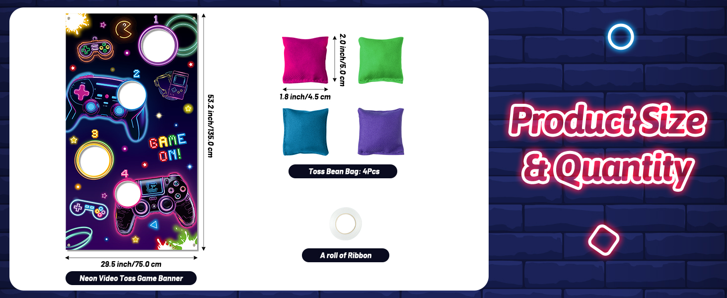 Neon Video Toss Game Set