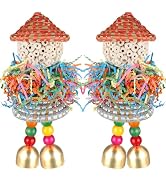 Conure Toys, Bird Toys Parrot Foraging Shredder Hanging Toys Sola Balls with Bell for Small Parro...