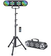 DJ Lights with Stand, Telbum Party Bar Light Set, Mobile Stage Lighting System Sound Activated LE...