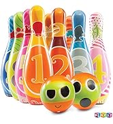 Play22 Kids Bowling Set with Carrying Bag - Colorful 12 Piece Toy Bowling Set - Sturdy Soft Foam ...