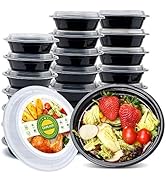 Glotoch Meal Prep Food Container 50 Pack, Disposable with Lids, Durable To Go Containers, for Tak...