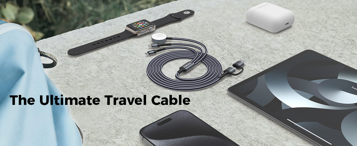Travel Essentials multi charging cable for apple watch charger