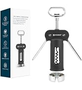 KITCHENDAO Luxury 3 in 1 Wine Opener with Foil Cutter, Beer Bottle Opener, Sturdy Zinc Alloy Wing...