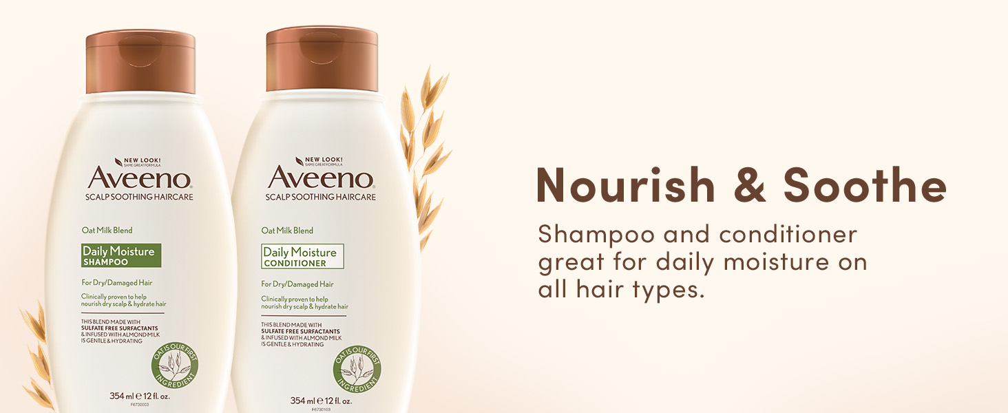 Aveeno Oat Milk Blend dry hair shampoo & conditioner is great for daily moisture for all hair types