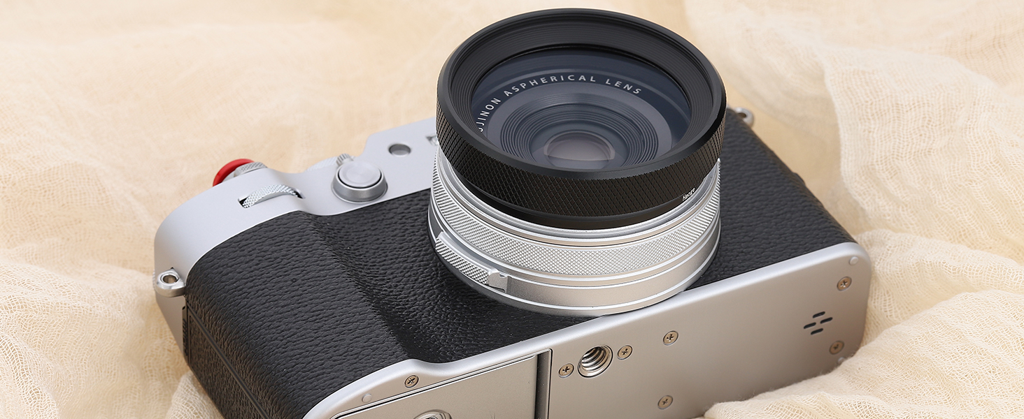 Haoge Metal Lens Hood MC UV Protection Multicoated Ultraviolet Lens Filter Fujifilm X100VI X100V