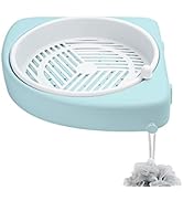 Feilifan Corner Shower Caddy, Plastic 360 Rotating Shower Organizer with Hooks, Bathroom Adhesive...