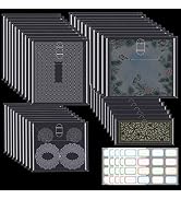 40 Pieces Stamp & Die Storage Pockets 48 Label Stickers 4 Sizes Scrapbooking Storage Die Cuts Sto...