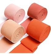 UpUDo 4 Rolls Chiffon Ribbon, 1.5" x 6Yd Mixed Rose Silk Ribbons, Frayed Edges for Wedding Invita...