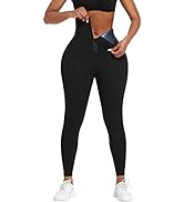 HUIMING Sauna Shaper Pants Legging Sweat Compression Thermo for Women Weight Loss High Waist Swea...