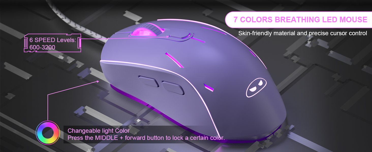 7 COLORS BREATHING LED MOUSE