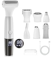 6 in 1 Bikini Trimmer and Shaver Kit for Women, Wet/Dry Electric Body Hair Trimmer Facial Hair Re...