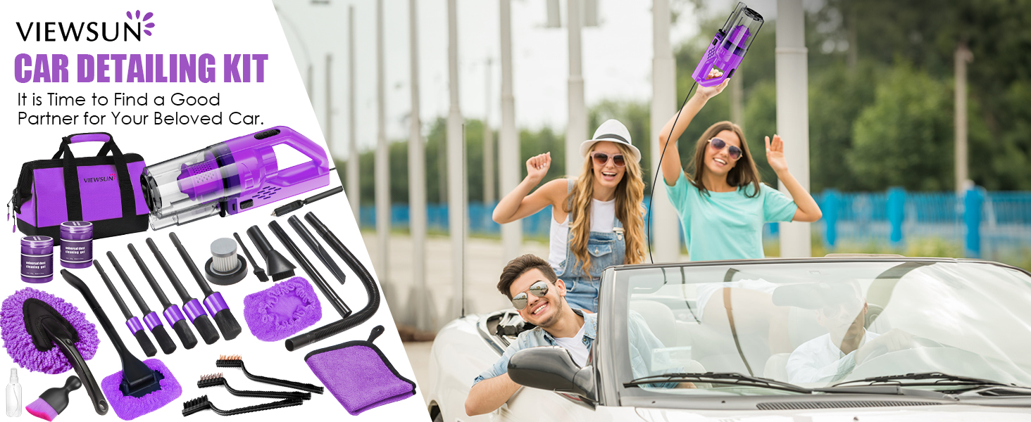 purple car cleaning kit