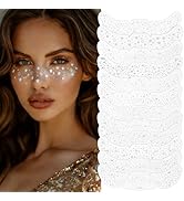12PCS Glitter Freckles Face Tattoo, Sliver Sparkle Freckles Makeup Patches for Women Girls, Water...