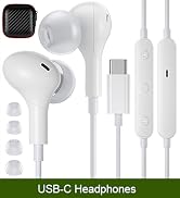 USB C Headphones for iPhone 16 15/Samsung S25 S24 Wired Earbuds with Microphone for Galaxy S23 S2...