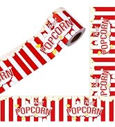 Whaline 32.8ft Popcorn Bulletin Board Borders Red White Stripe Popcorn Die-Cut Border Trim for Sc...