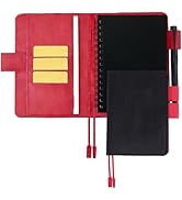 CRASPIRE A6 Velvet Notebook Cover Black Leather Book Sleeve with Card Slots 4.5 x 6.6 Inch PU Env...